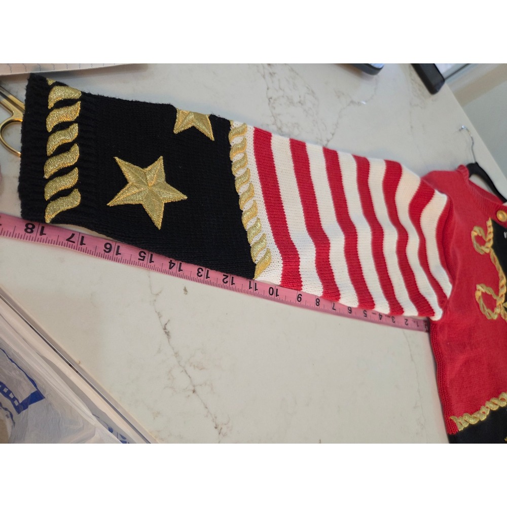 Alexa Grace 90s Patriotic Cardigan 1X Red Americana Stars Stripes Embellished - Picture 8 of 10